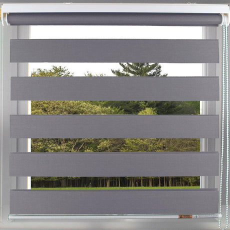 Zebra Day & Night Roller Blind Charcoal Roller Blind Alan Symonds 60cm width x 165cm drop  