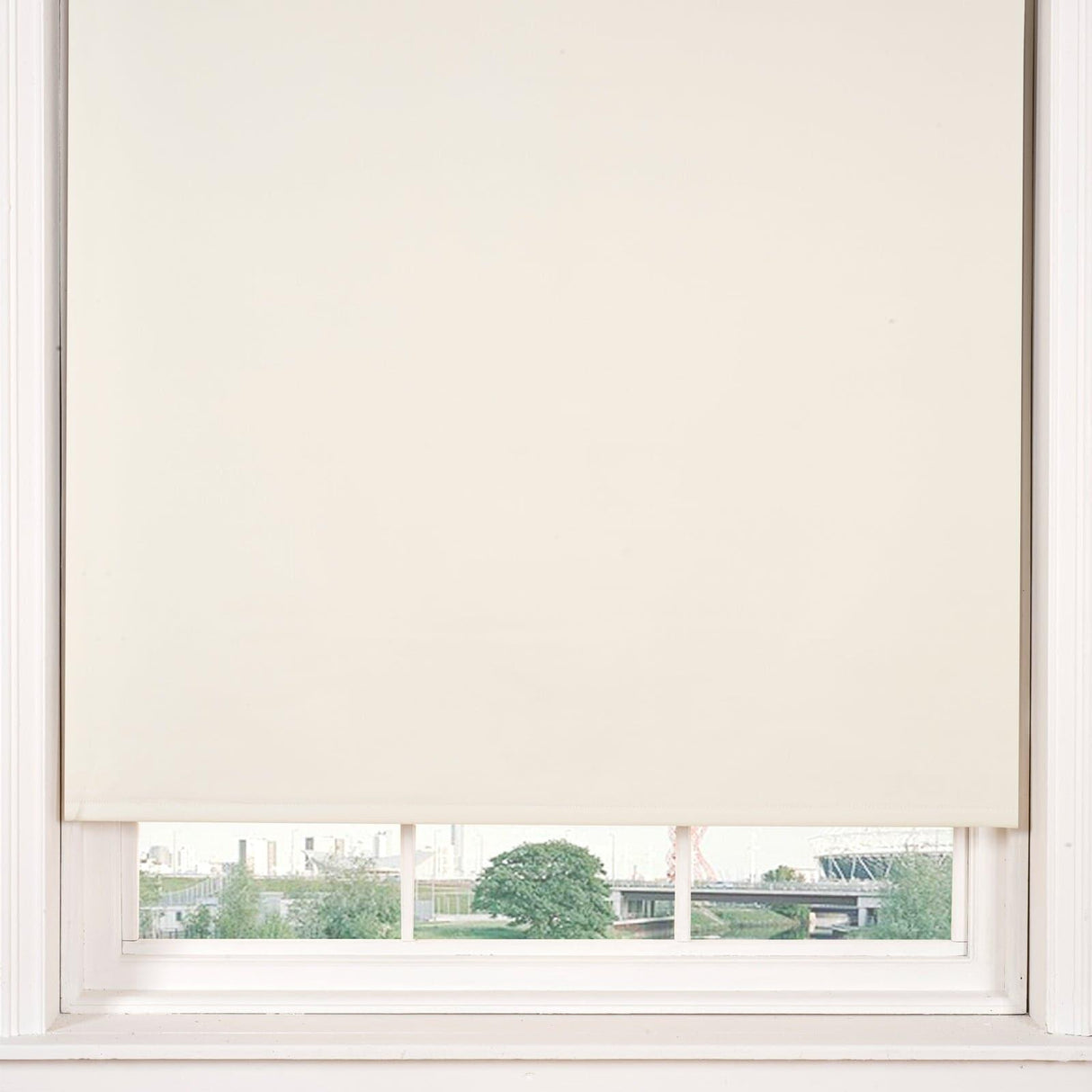 Plain Thermal Blackout Roller Blind Cream Roller Blind Alan Symonds 60cm width x 165cm drop  