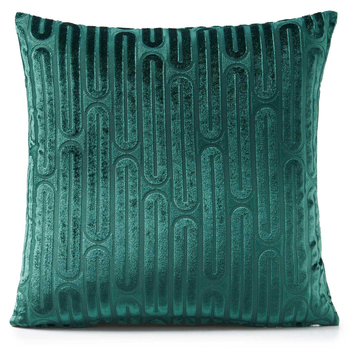 Alan Symonds Oboe Geometric Velvet Green Cushion Cover 45cm x 45cm (18"x18") Cushion Cover Alan Symonds   