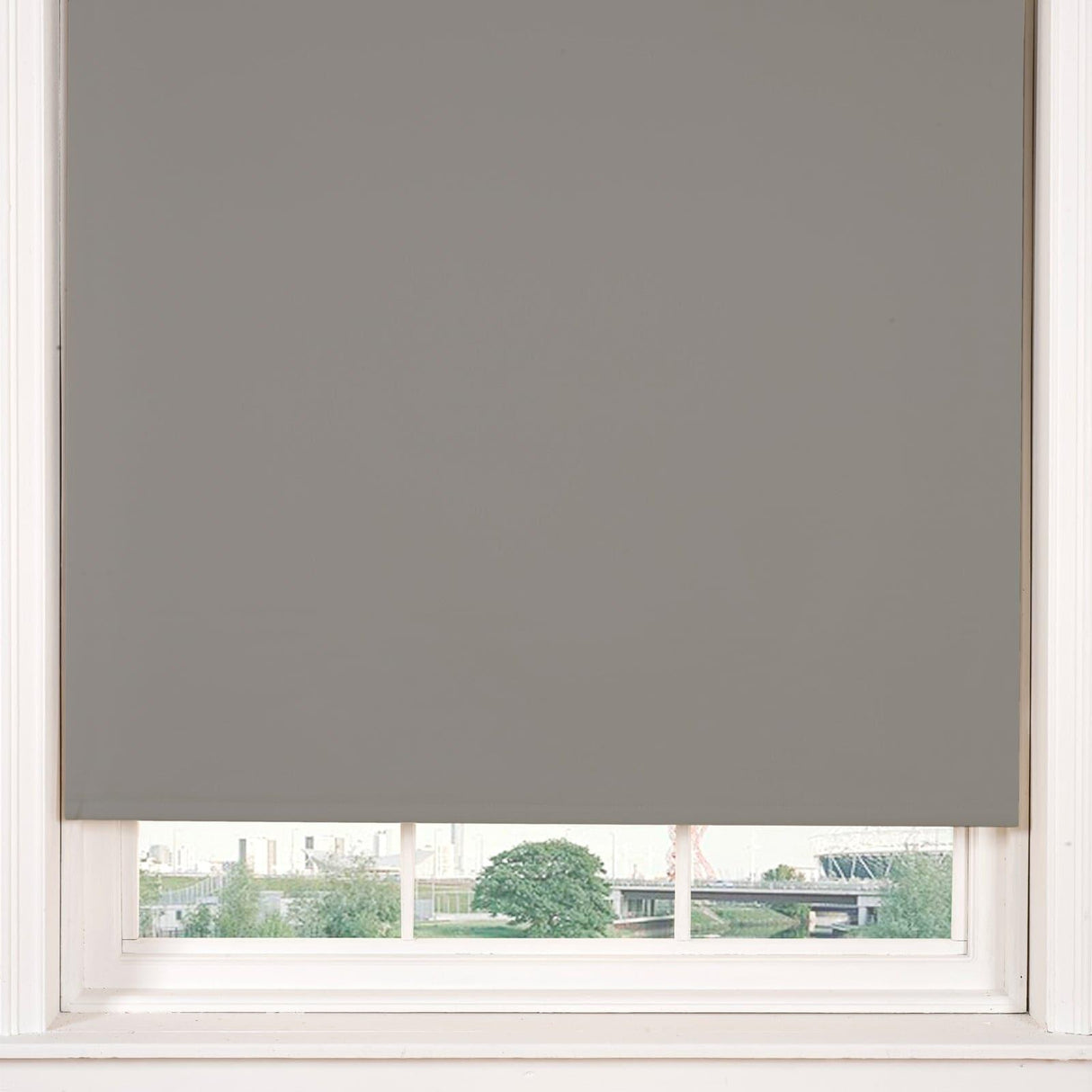 Plain Thermal Blackout Roller Blind Grey Roller Blind Alan Symonds 60cm width x 165cm drop  