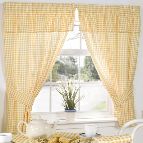 Molly Tape Top Kitchen Curtains Lemon Kitchen Curtains Emma Barclay 46'' x 42''  