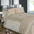 Crushed Velvet Natural Duvet Cover Set Duvet Cover Rapport Single  