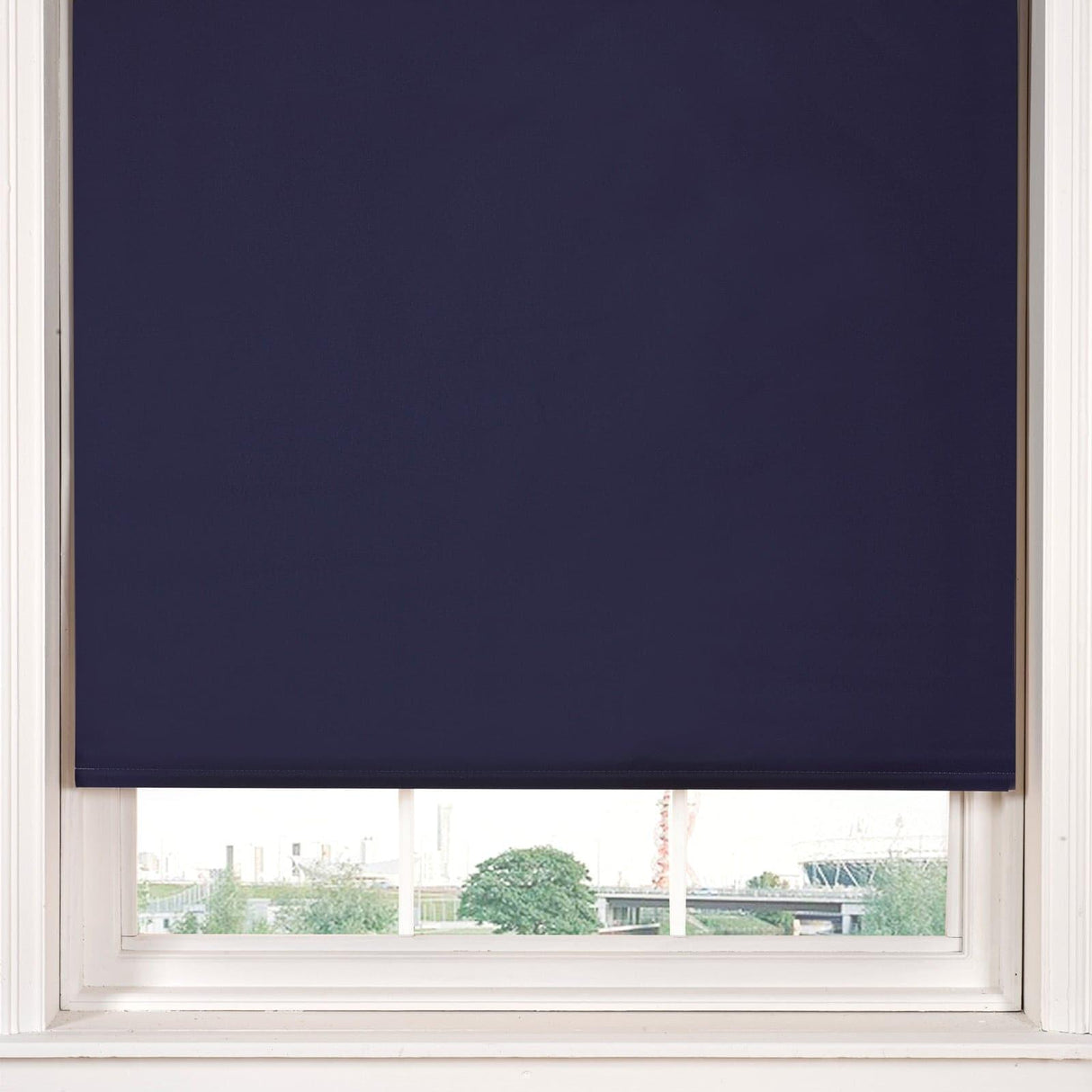 Plain Thermal Blackout Roller Blind Navy Roller Blind Alan Symonds 60cm width x 165cm drop  