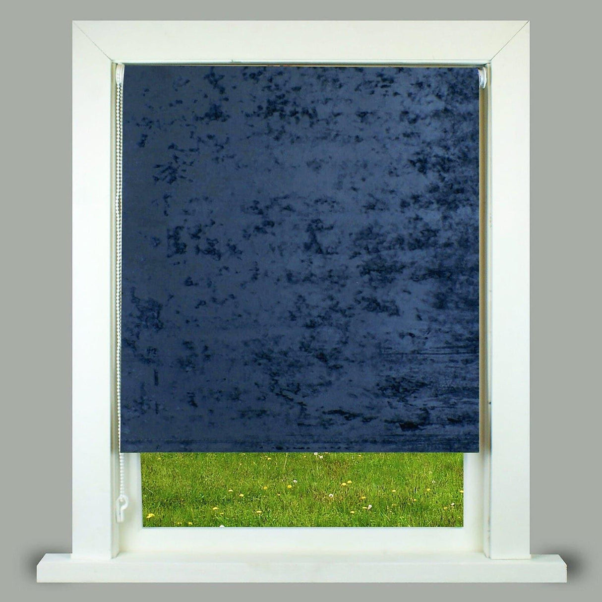 Crushed Velvet Thermal Blackout Roller Blind Navy Roller Blind Alan Symonds 60cm width x 165cm drop  