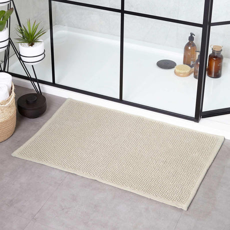 Loft Woven Loop Cotton Bath Mat Oatmeal