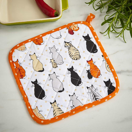 Cats in Waiting Luxury Cotton Pot Mat Pot Mat Ulster Weavers   