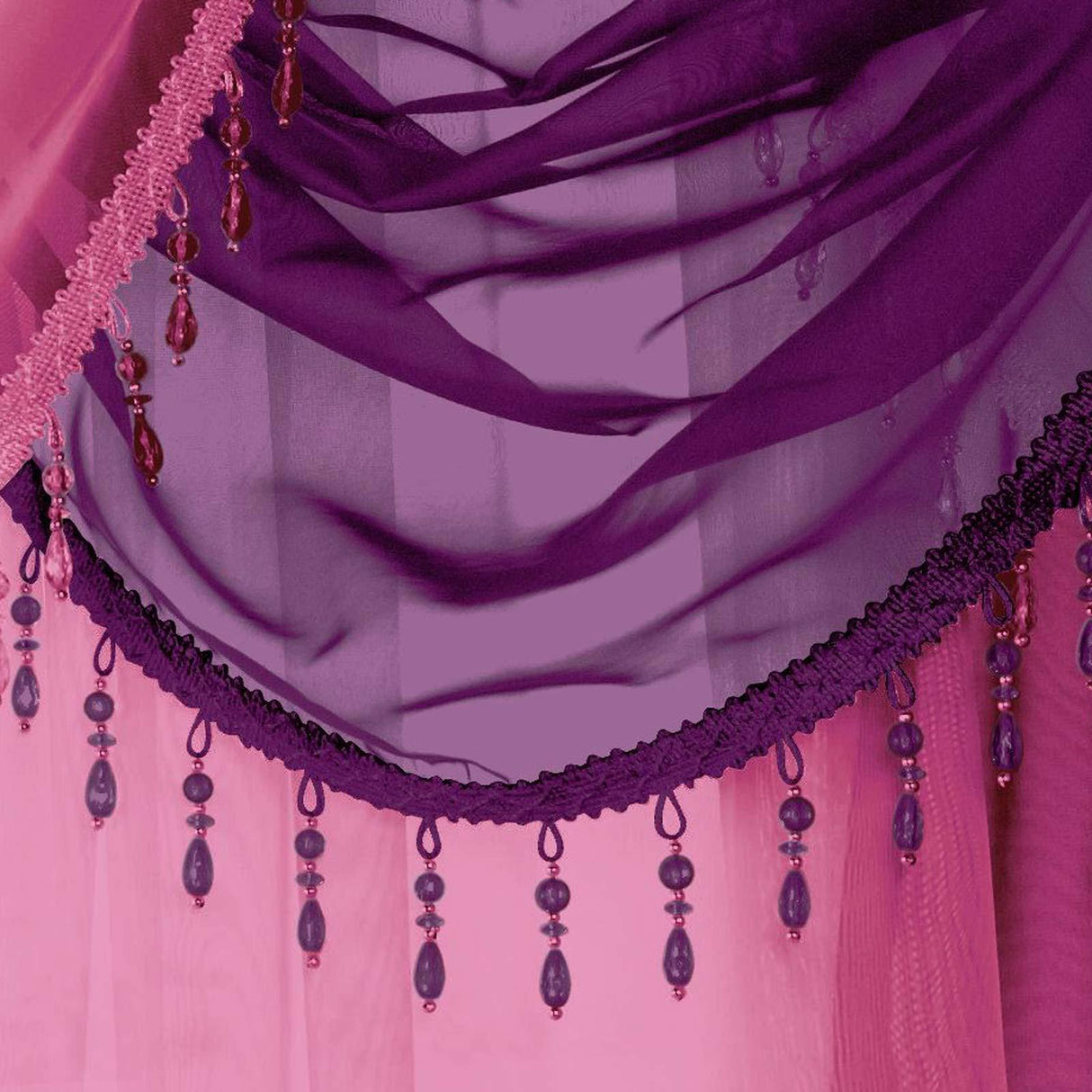 Beaded Voile Swag Purple Voile Curtain Alan Symonds   