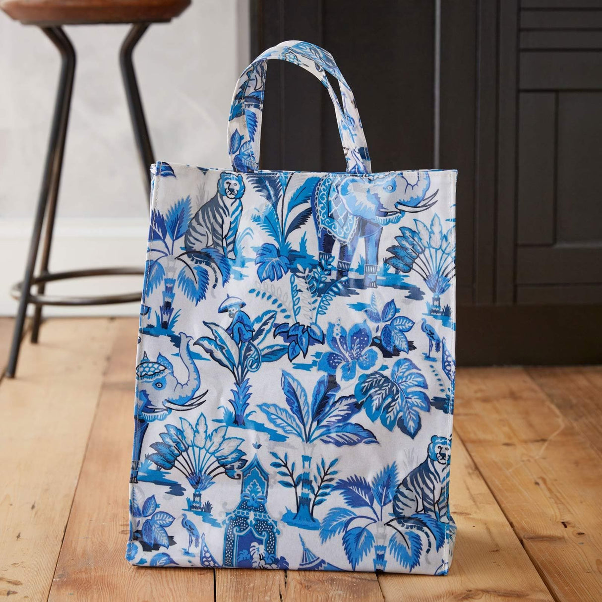 India Blue Medium PVC Tote Bag Totes & Shopping Bags Ulster Weavers   