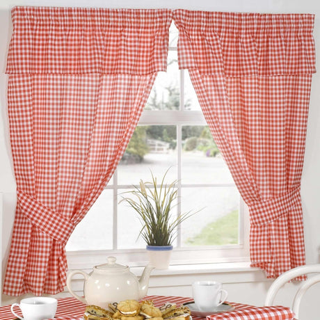 Molly Tape Top Kitchen Curtains Red Kitchen Curtains Emma Barclay 46'' x 42''  