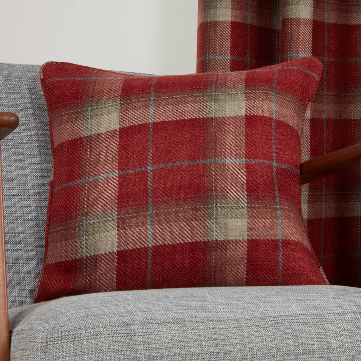 Sundour Carnoustie Tartan Red Cushion Cover 43cm x 43cm (17"x17") Cushion Cover Sundour   