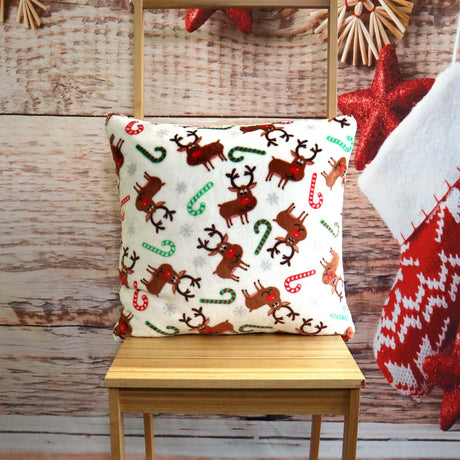 Alan Symonds Rudolph Candy Cane Cushion Cover 45cm x 45cm (18"x18") Cushion Cover Alan Symonds   