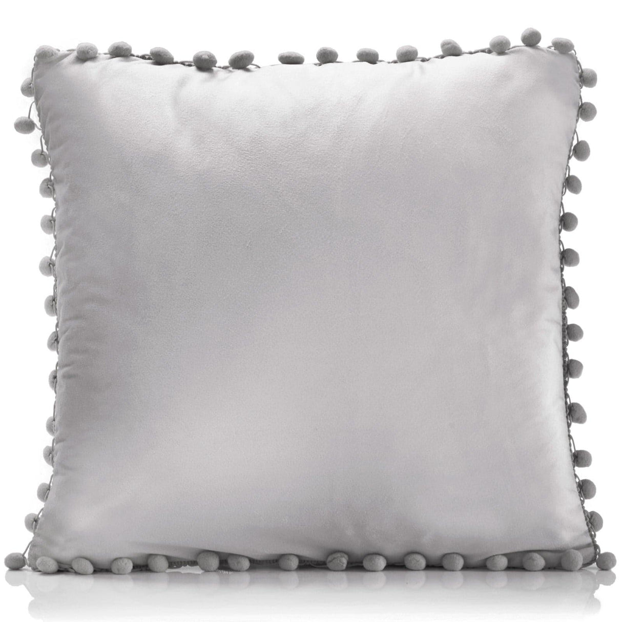 Alan Symonds Poms Cushion Cover Silver 43cm x 43cm (17"x17") Cushion Cover Alan Symonds   