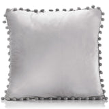 Alan Symonds Poms Cushion Cover Silver 43cm x 43cm (17"x17") Cushion Cover Alan Symonds   