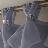 Tiara Diamante Tab Top Voile Curtain Panels Silver Voile Curtain Alan Symonds   