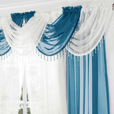 Beaded Voile Swag Teal Voile Curtain Alan Symonds   