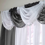 Jewelled White Voile Curtain Swags Voile Curtain Alan Symonds   