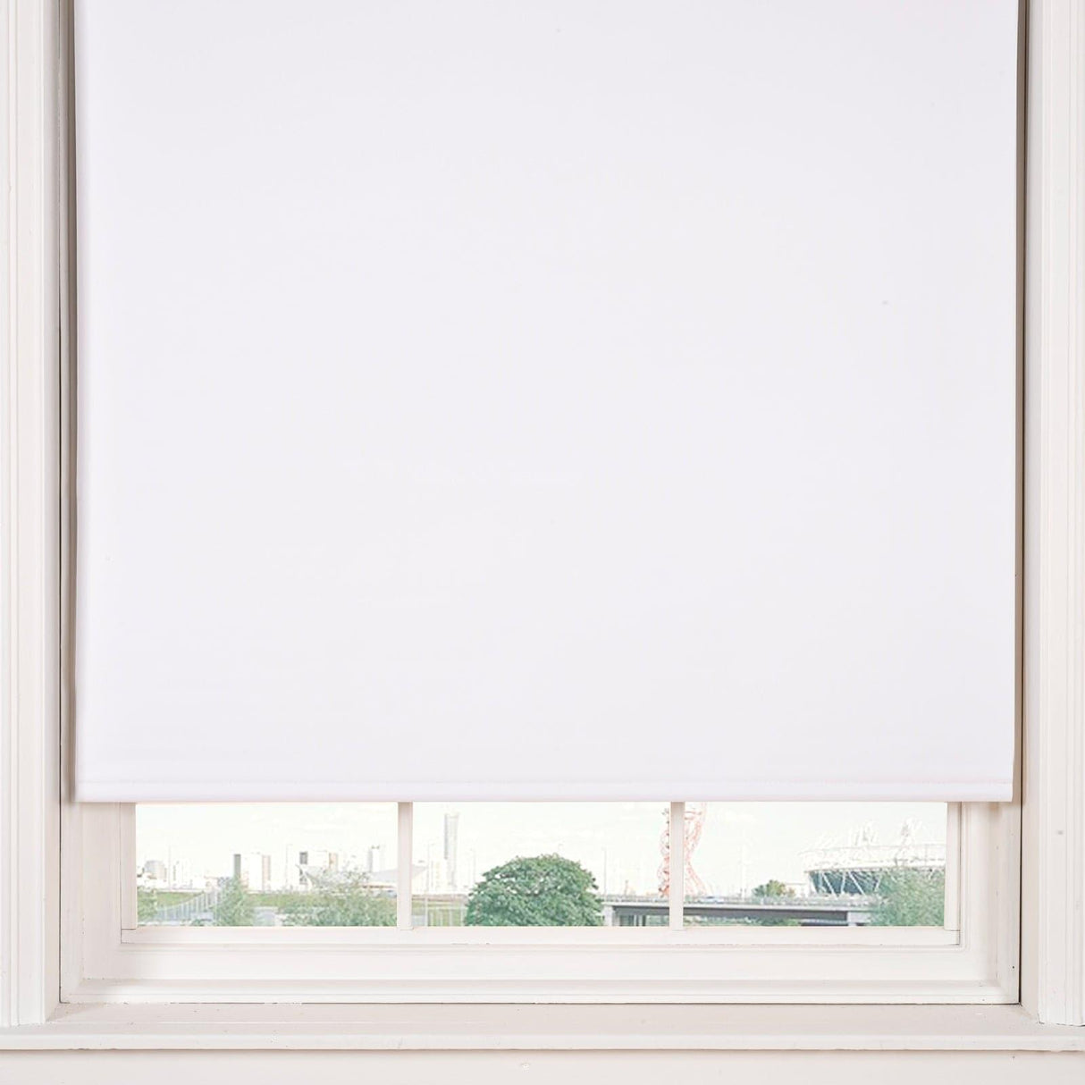 Plain Thermal Blackout Roller Blind White Roller Blind Alan Symonds 60cm width x 165cm drop  