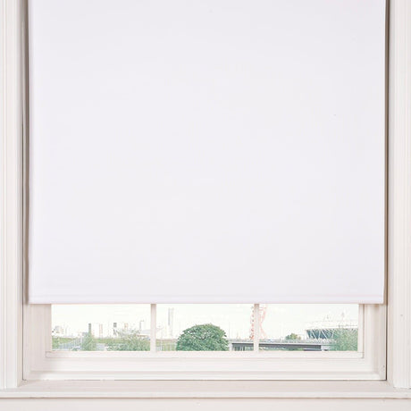 Plain Thermal Blackout Roller Blind White Roller Blind Alan Symonds 60cm width x 165cm drop  