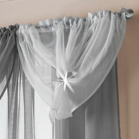 Diana Dolly Diamante White Voile Curtain Swag Voile Curtain Alan Symonds   